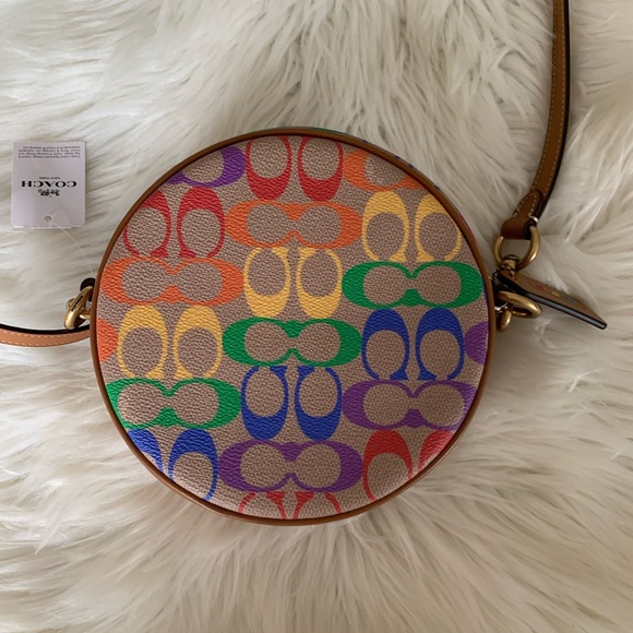 Coach Bags Coach Circle Crossbody In Rainbow Signature Canvas Poshmark